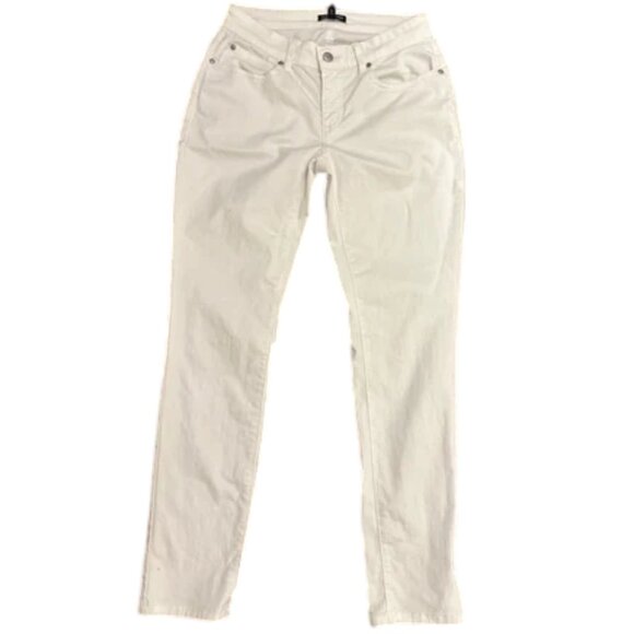 Eileen Fisher white slim fit ankle length denim jeans size 2 - Picture 2 of 8